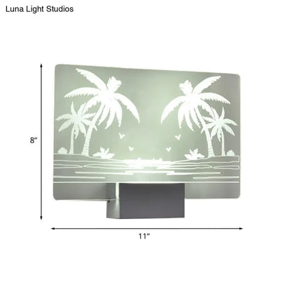 DecorBites™ Coconut Tree/Elk LED Wall Mount Lamp with Aluminum Shade for Bedroom Artistry Lighting