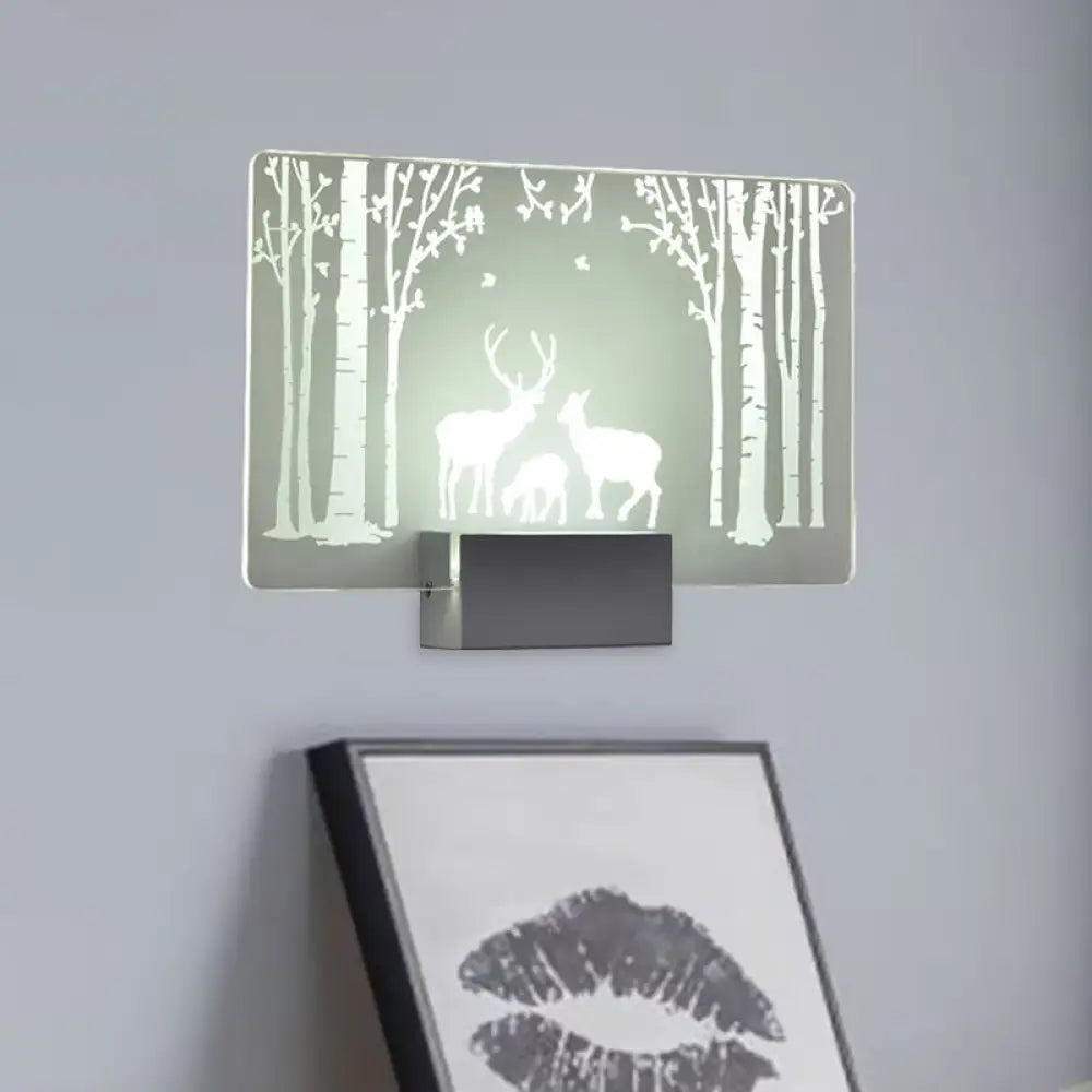 DecorBites™ Coconut Tree/Elk LED Wall Mount Lamp with Aluminum Shade for Bedroom Artistry Lighting