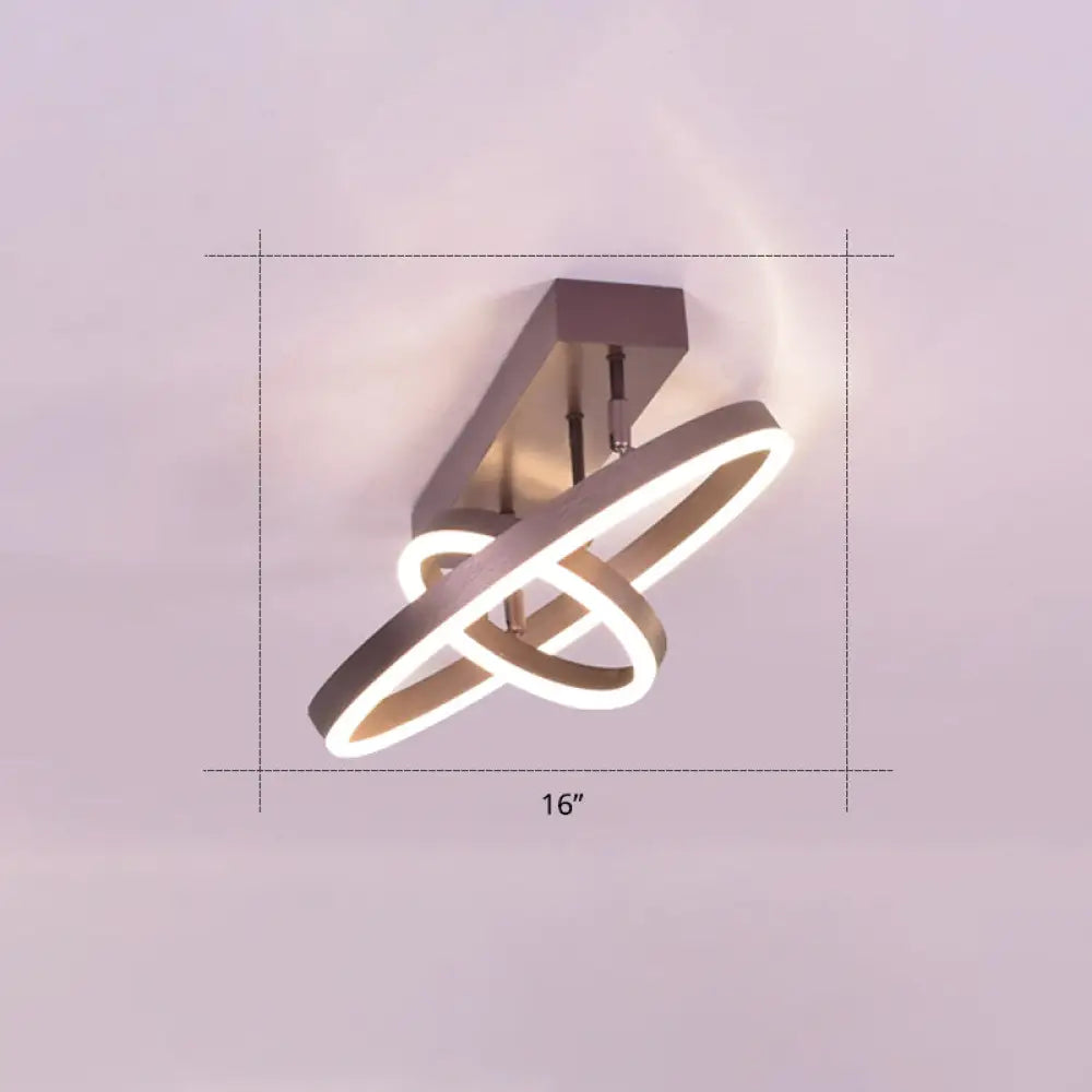 DecorBites™ DecorBites™ Coffee Metal LED Semi Flush Mount Ceiling Lamp – Simplicity in Bedroom Lighting