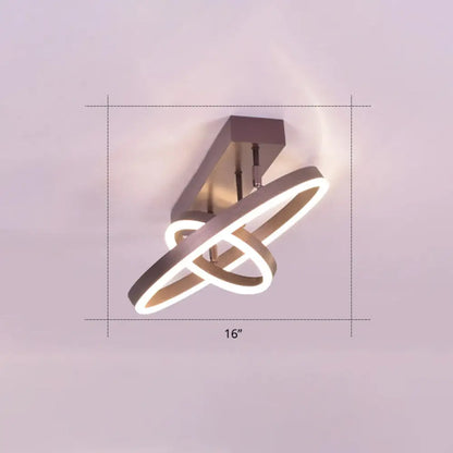 DecorBites™ DecorBites™ Coffee Metal LED Semi Flush Mount Ceiling Lamp – Simplicity in Bedroom Lighting