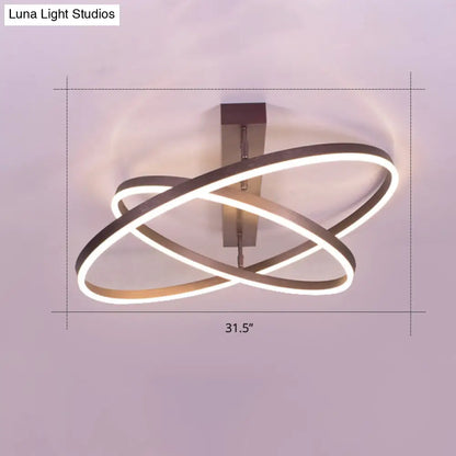 DecorBites™ DecorBites™ Coffee Metal LED Semi Flush Mount Ceiling Lamp – Simplicity in Bedroom Lighting