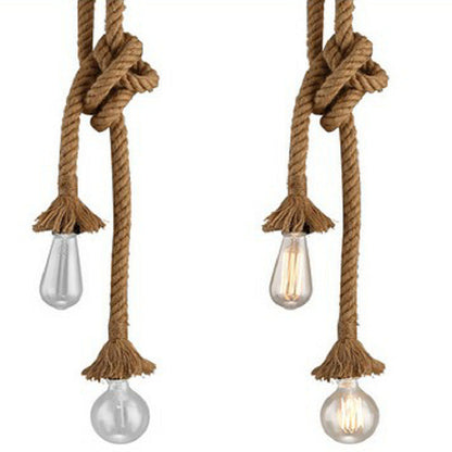 Coffee Shop Bar Hemp Rope Pendant Lamp