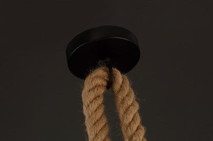 Coffee Shop Bar Hemp Rope Pendant Lamp