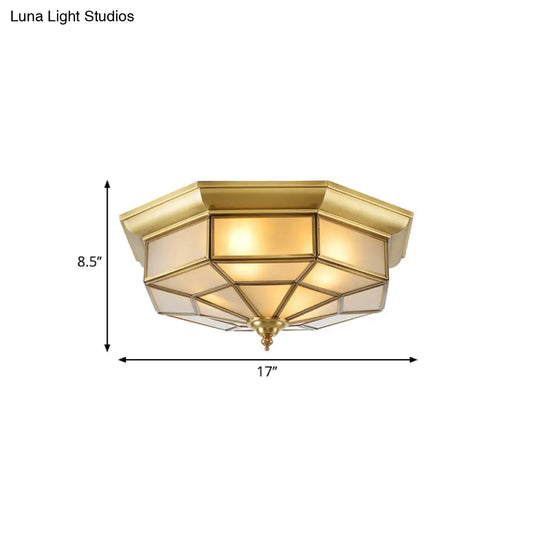 DecorBites™ Colonial Brass Ceiling Light with Prismatic Milky Glass - 4/6 Bulbs - Ideal for Living Rooms - 17" or 23.5" Width