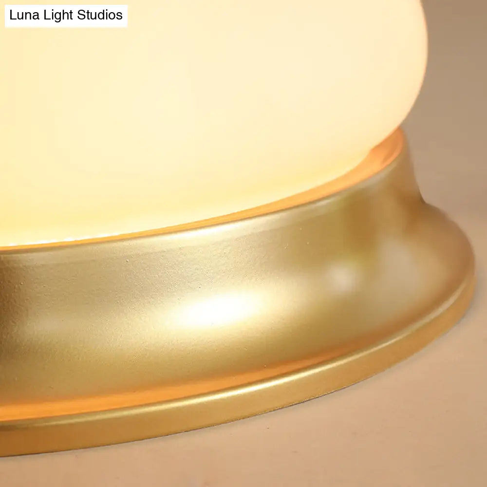 DecorBites™ Colonial Brass Flush Mount Ceiling Light with Opal Glass for Living Room - Set of 2