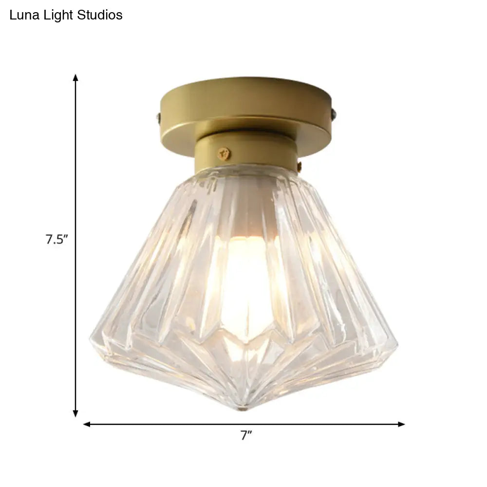 DecorBites™ DecorBites™ Colonial Clear Glass Scalloped Ceiling Fixture for Kitchen, 6.5"/7" W