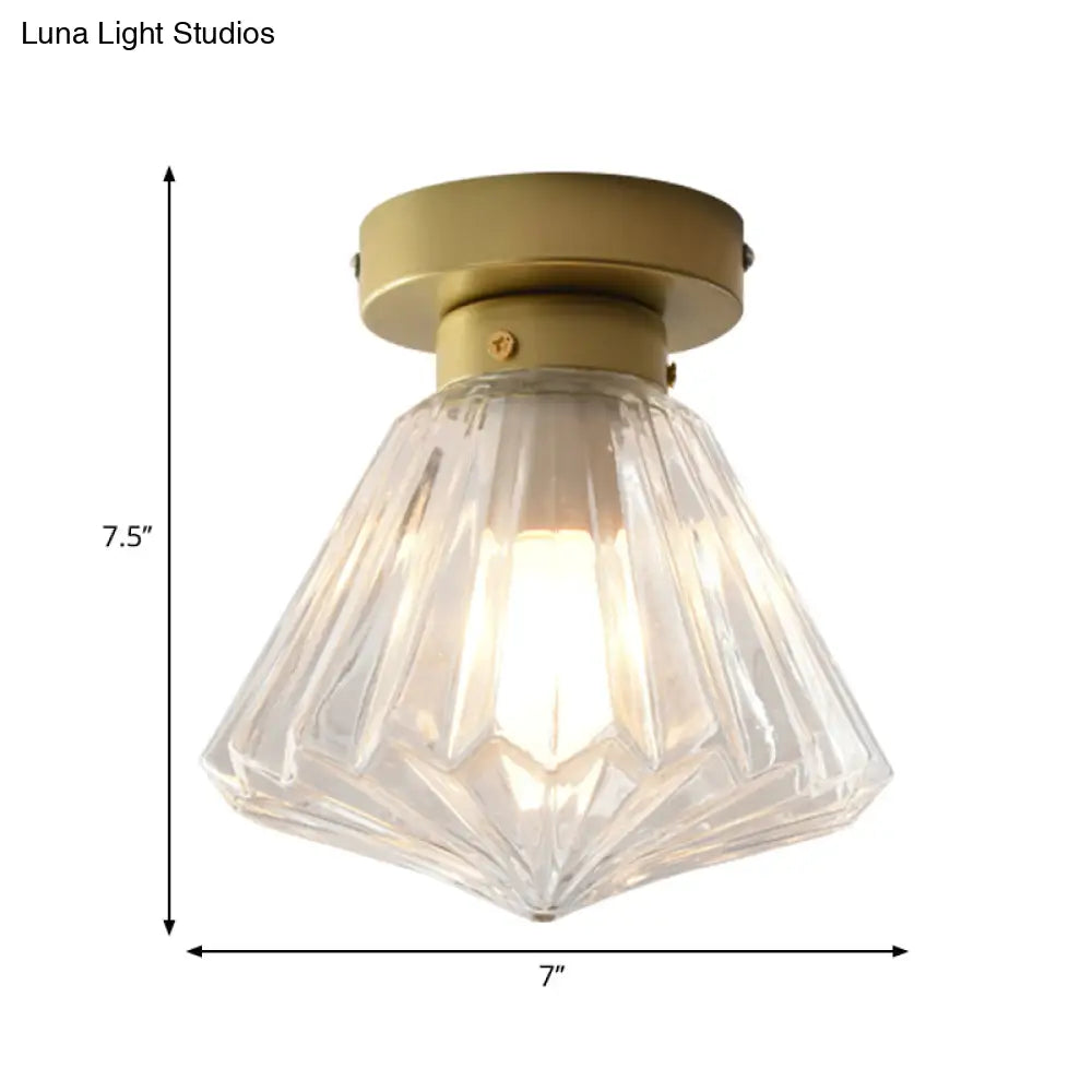 DecorBites™ DecorBites™ Colonial Clear Glass Scalloped Ceiling Fixture for Kitchen, 6.5"/7" W