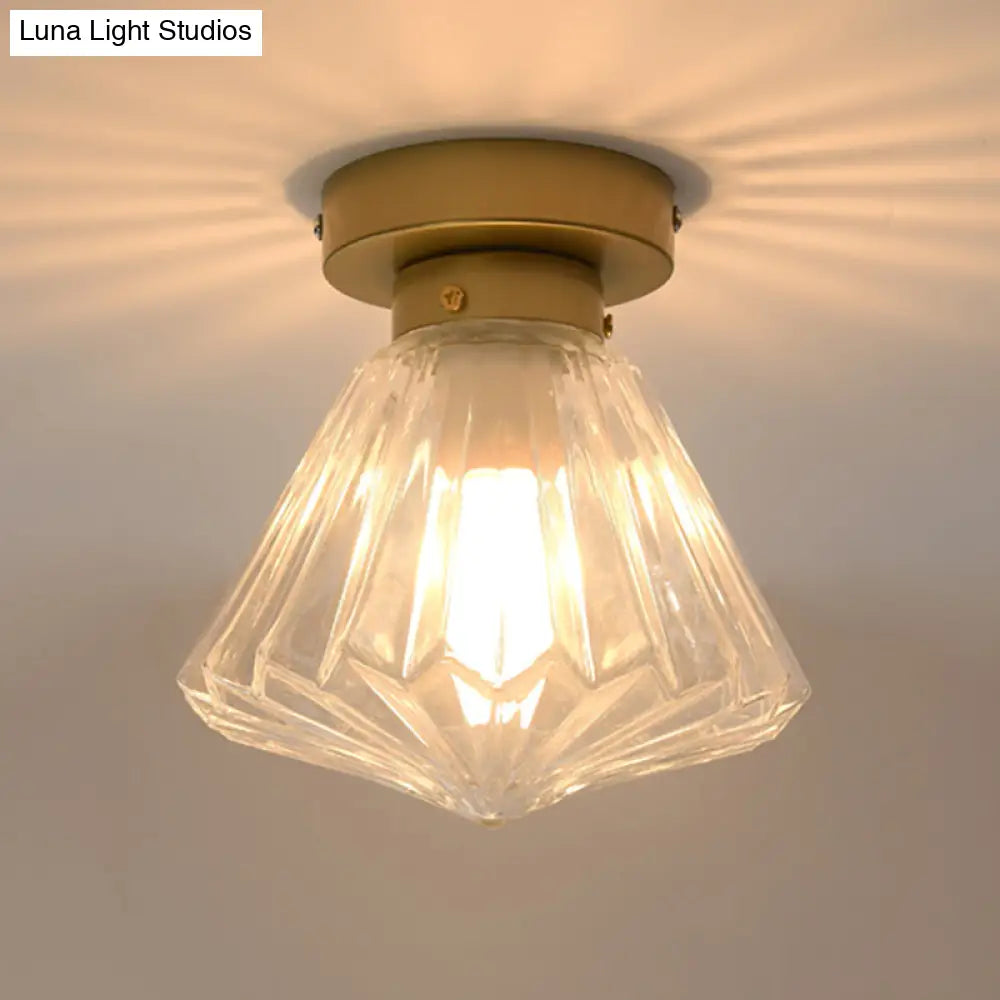 DecorBites™ DecorBites™ Colonial Clear Glass Scalloped Ceiling Fixture for Kitchen, 6.5"/7" W