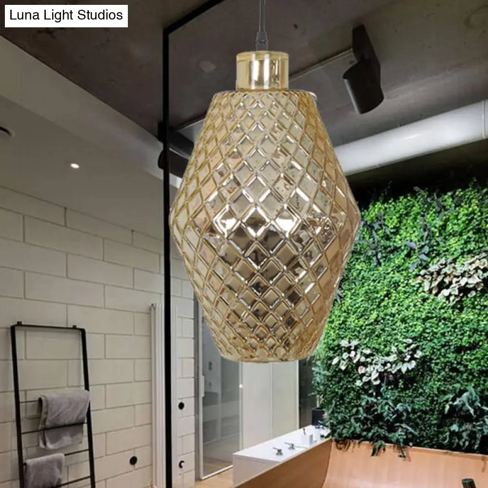 DecorBites™ Colonial Copper/Gold Glass Jar Pendant - Stylish Living Room Hanging Light Fixture