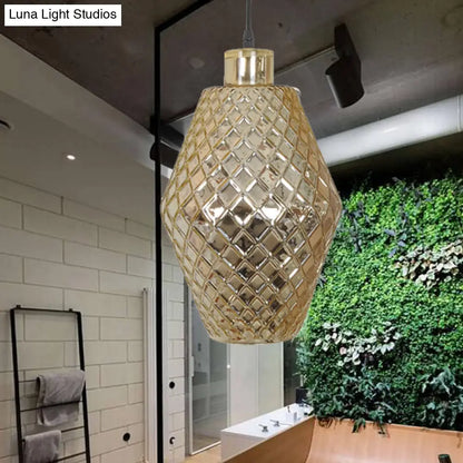 DecorBites™ Colonial Copper/Gold Glass Jar Pendant - Stylish Living Room Hanging Light Fixture
