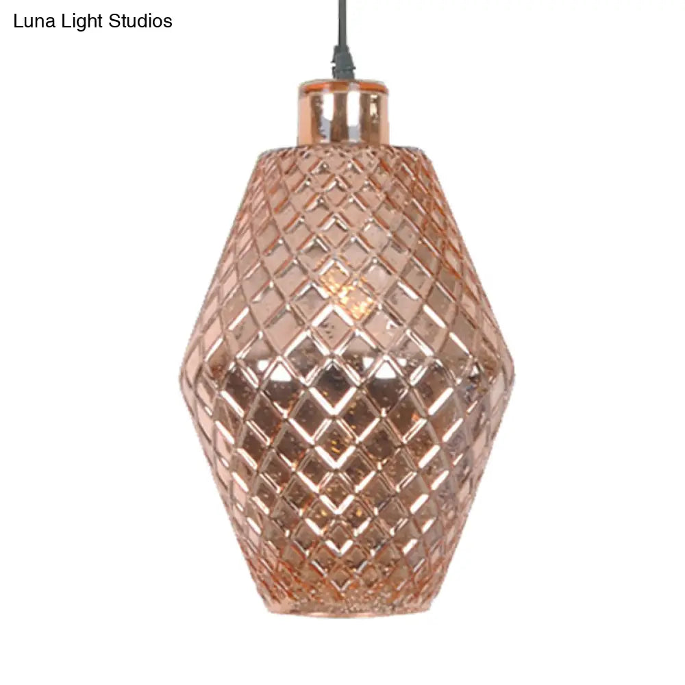 DecorBites™ Colonial Copper/Gold Glass Jar Pendant - Stylish Living Room Hanging Light Fixture