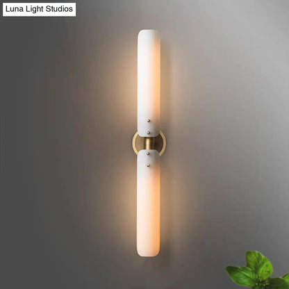 Aplique de pared Colonial Gold para baño con cristal blanco esmerilado - Lámpara de pared para 2 bombillas