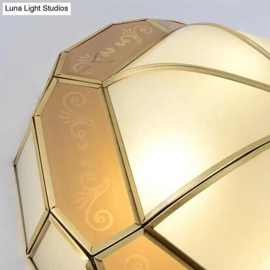 DecorBites™ Colonial Milky Glass Bowl Ceiling Fixture, 3/4-Bulb Living Room Flush Mount Lamp in Brass, 16"/19.5" Width