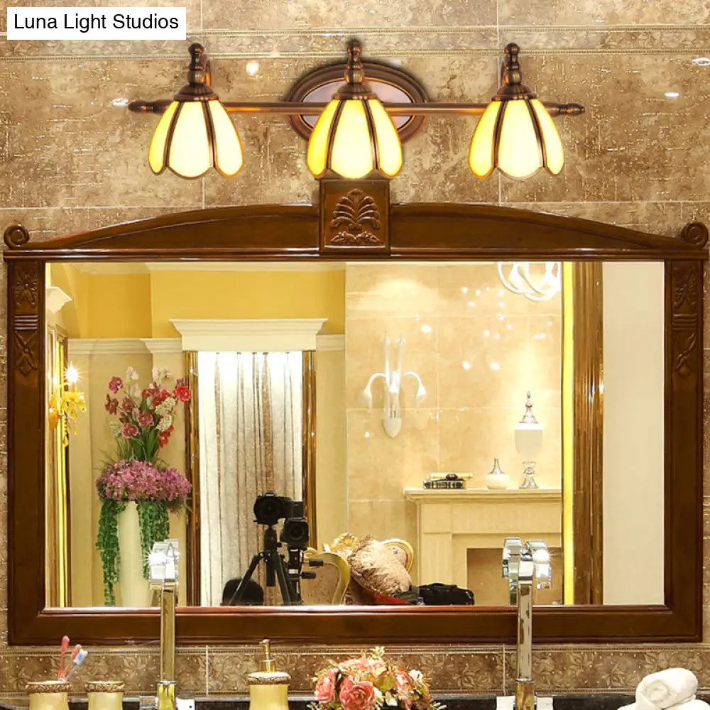 Colonial Style Vanity Lights with Metal Arms for Bathroom Mirrors