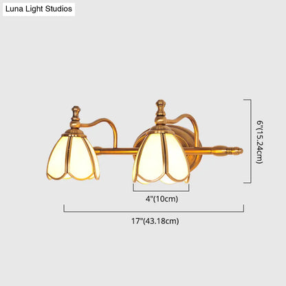 Colonial Style Vanity Lights with Metal Arms for Bathroom Mirrors