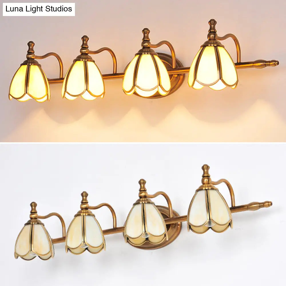 Colonial Style Vanity Lights with Metal Arms for Bathroom Mirrors
