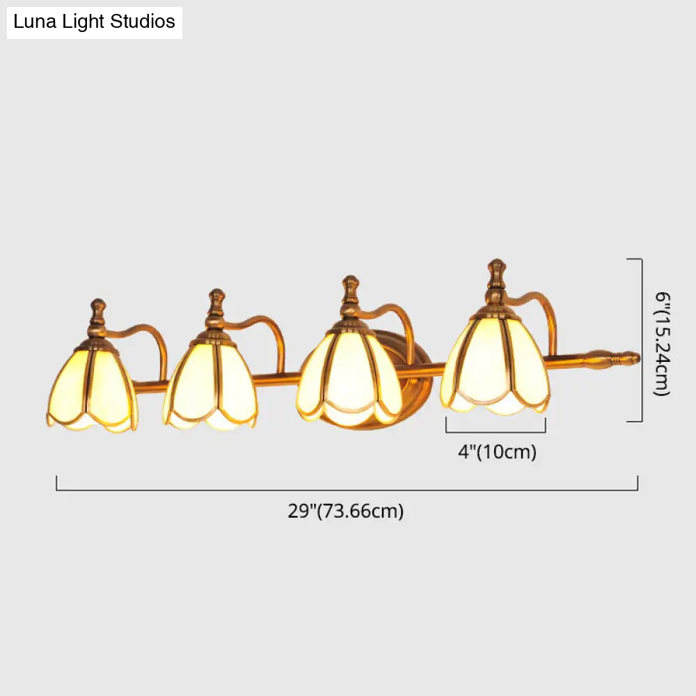 Colonial Style Vanity Lights with Metal Arms for Bathroom Mirrors