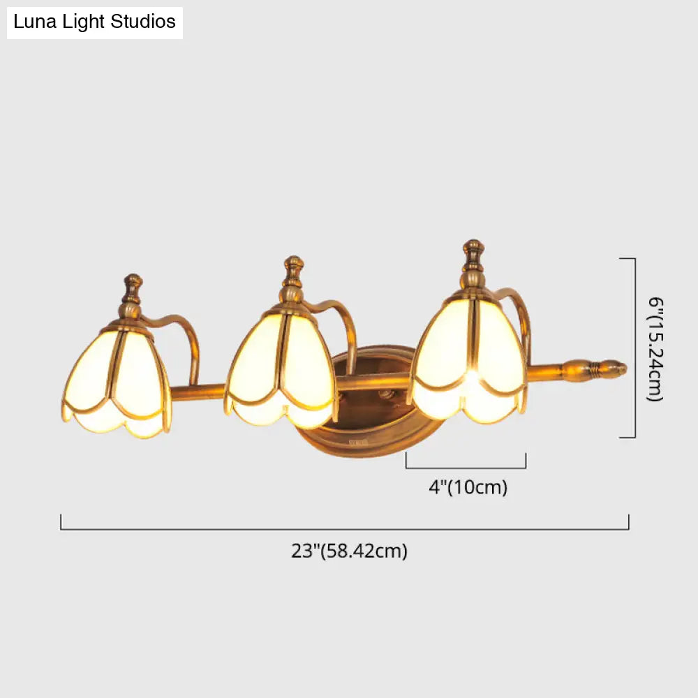 Colonial Style Vanity Lights with Metal Arms for Bathroom Mirrors