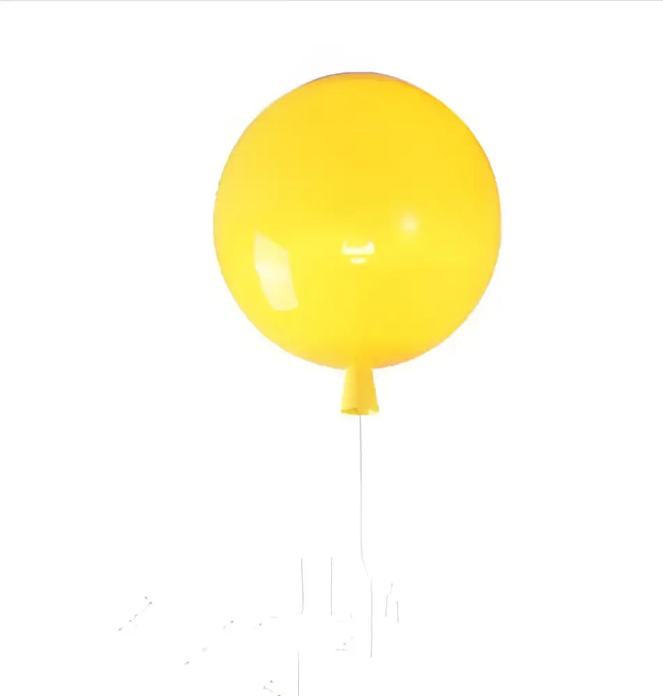 A bright yellow glossy decorbites colorful balloon led wall lamp with a thin string for kids bedroom decor