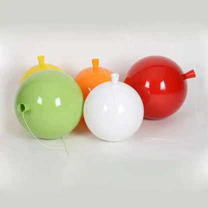 A set of five glossy colorful balloon led wall lamps in yellow green orange white and red for kids bedroom decorbites