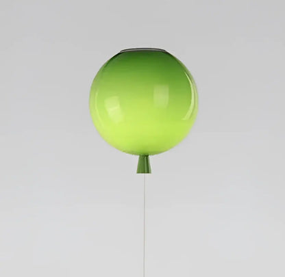 Glossy lime green spherical pendant wall lamp with conical base by decorbites colorful balloon led for kids bedroom decor