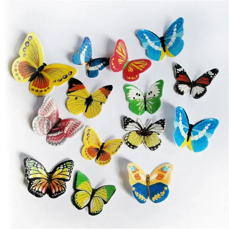 Colorful decorbites butterfly flower cake toppers glossy wall decals with vibrant hues for living room decor