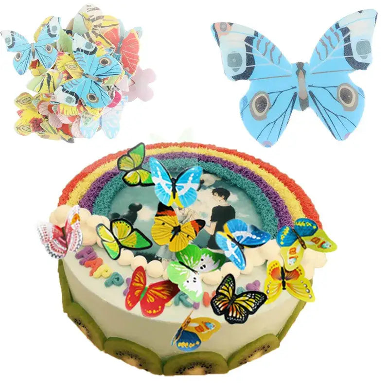 Colorful decorbites butterfly flower paper cake toppers in assorted hues for butterfly flower cake and flower cake toppers decor