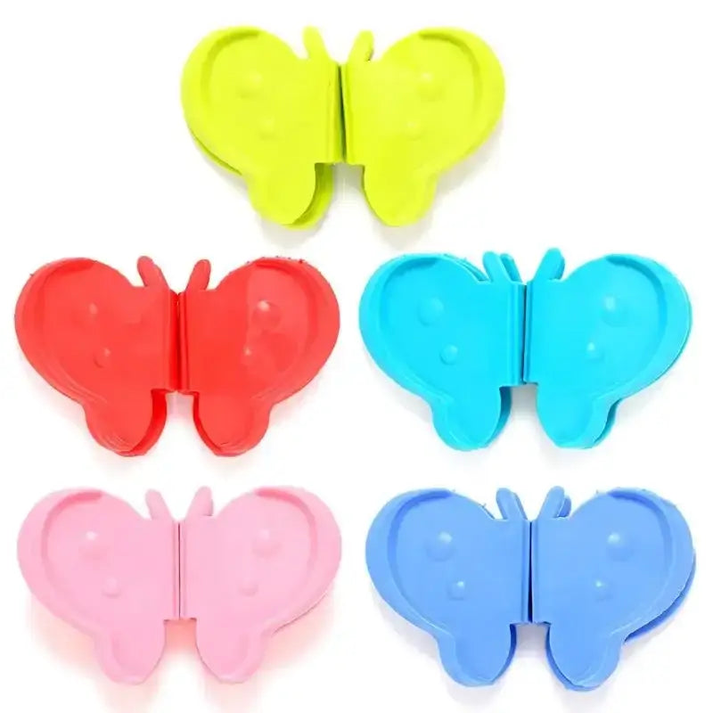 Colorful butterfly silicone insulation plate clamps in lime green red light blue and pink for kitchen use decorbites butterfly silicone