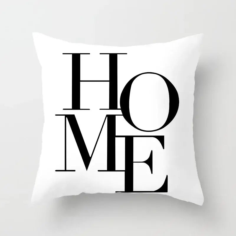 White throw pillow with bold black home lettering for decorbites dino baby pillowcase bedroom cushion cover use