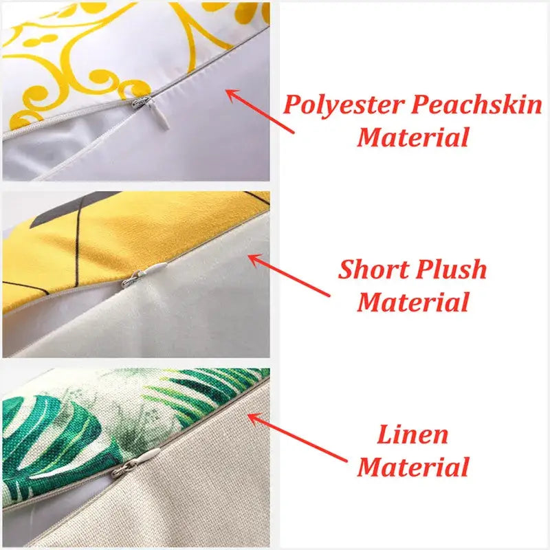 Yellow and white patterned dino baby pillowcase with polyester peacheskin plush material by decorbites dino decor