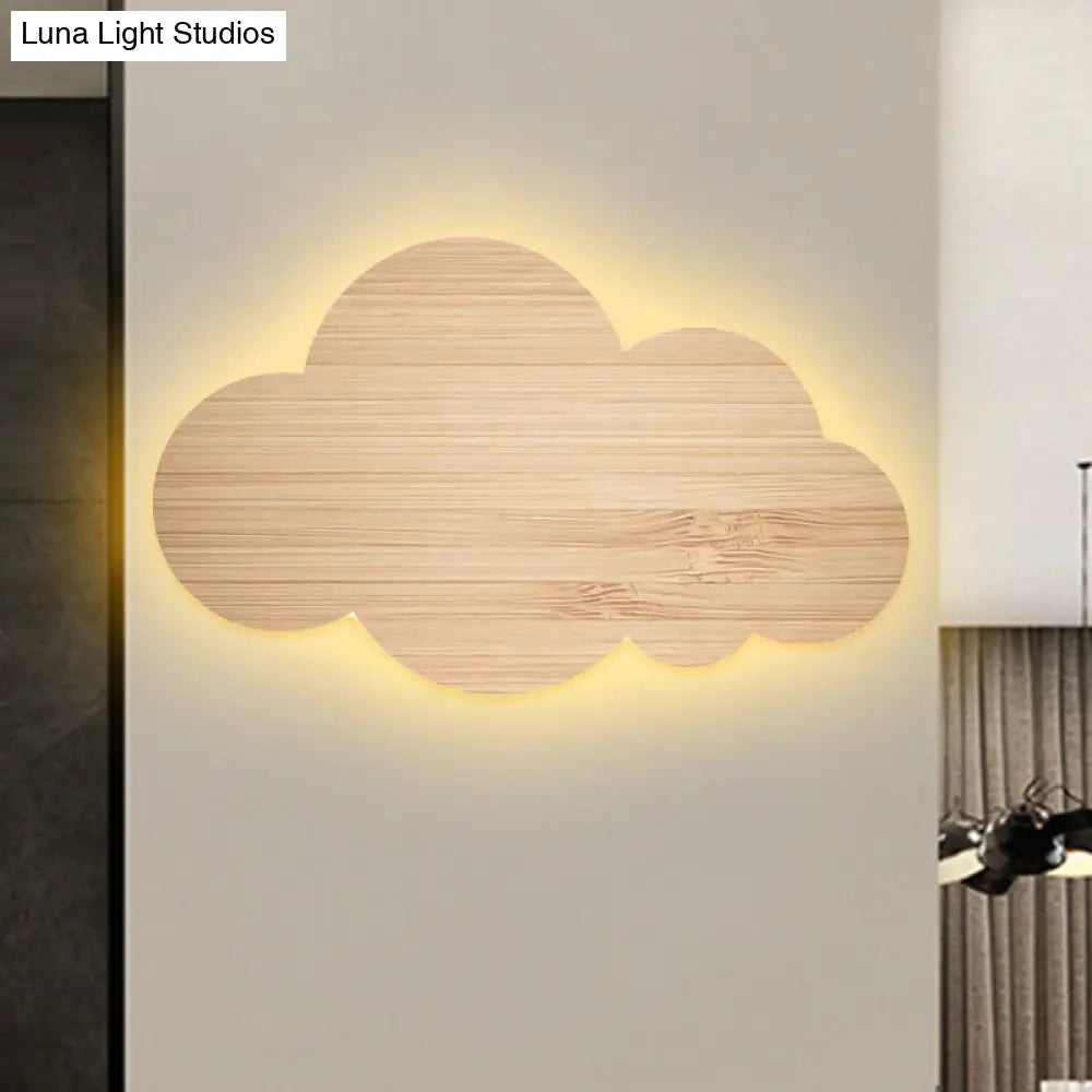 Colorful Cartoon LED Cloud Wall Sconce with Metallic Shade - Pink, Yellow, Blue