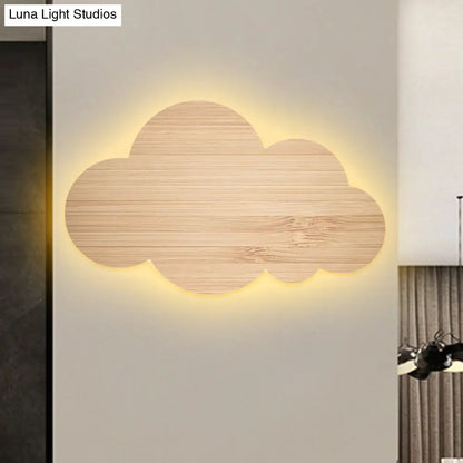 Colorful Cartoon LED Cloud Wall Sconce with Metallic Shade - Pink, Yellow, Blue