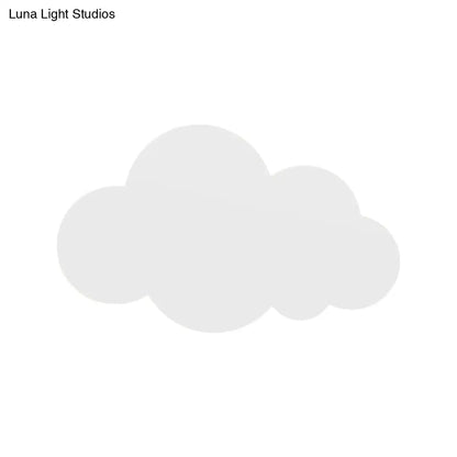 Colorful Cartoon LED Cloud Wall Sconce with Metallic Shade - Pink, Yellow, Blue