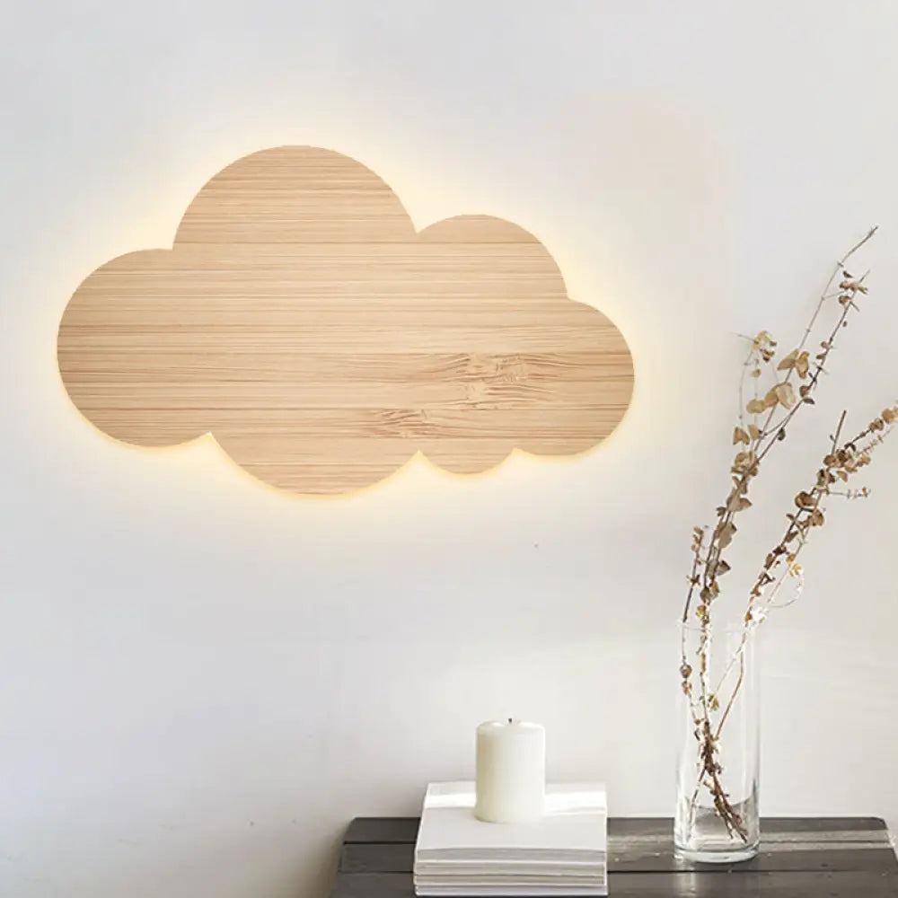 Colorful Cartoon LED Cloud Wall Sconce with Metallic Shade - Pink, Yellow, Blue