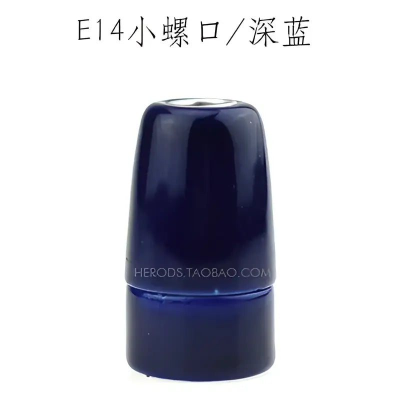 Deep blue glossy ceramic e14 socket bulb holder by decorbites for bedroom and living room decor