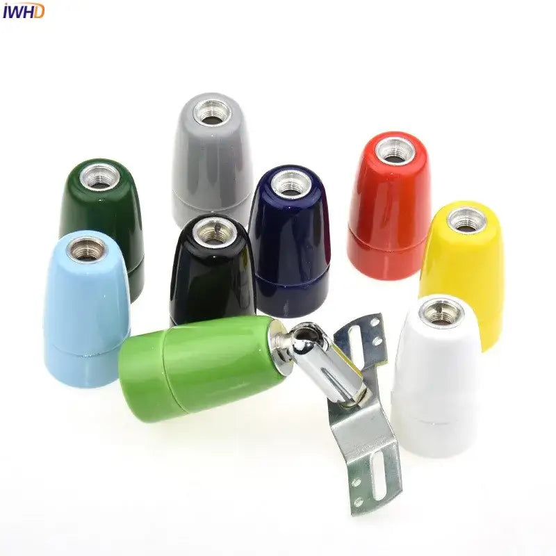 Colorful ceramic e14 socket bulb holder in green red blue and yellow for bedroom and living room decorbites ceramic e14