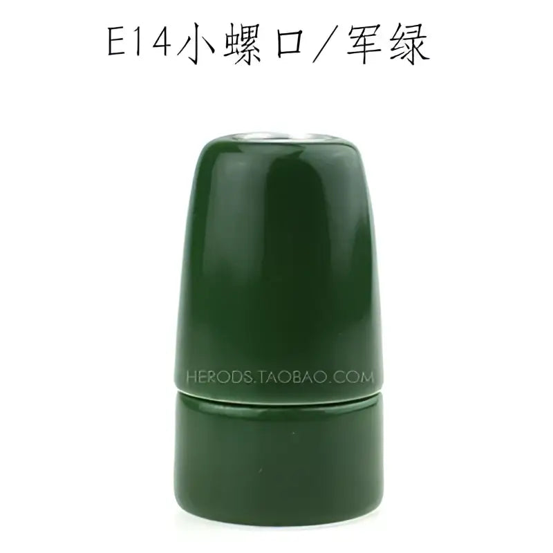 Military green decorbites ceramic e14 socket bulb holder with small screw cap for bedroom and living room decor