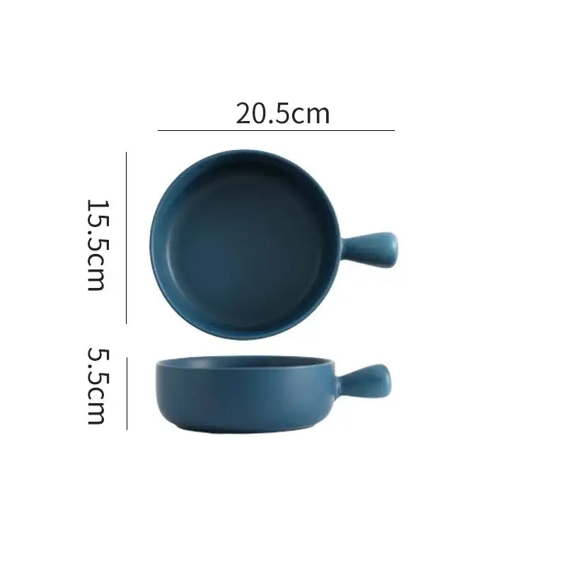 A sleek matte-finished blue ceramic single handle bowl from decorbites ceramic single handle collection for dining use