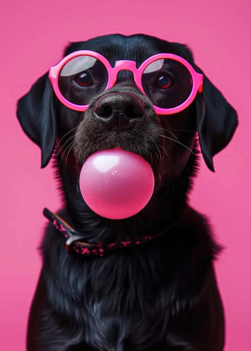 Colorful Dog Sunglasses Canvas Wall Art - DARK GRAY / 20x30cm No Frame - Posters