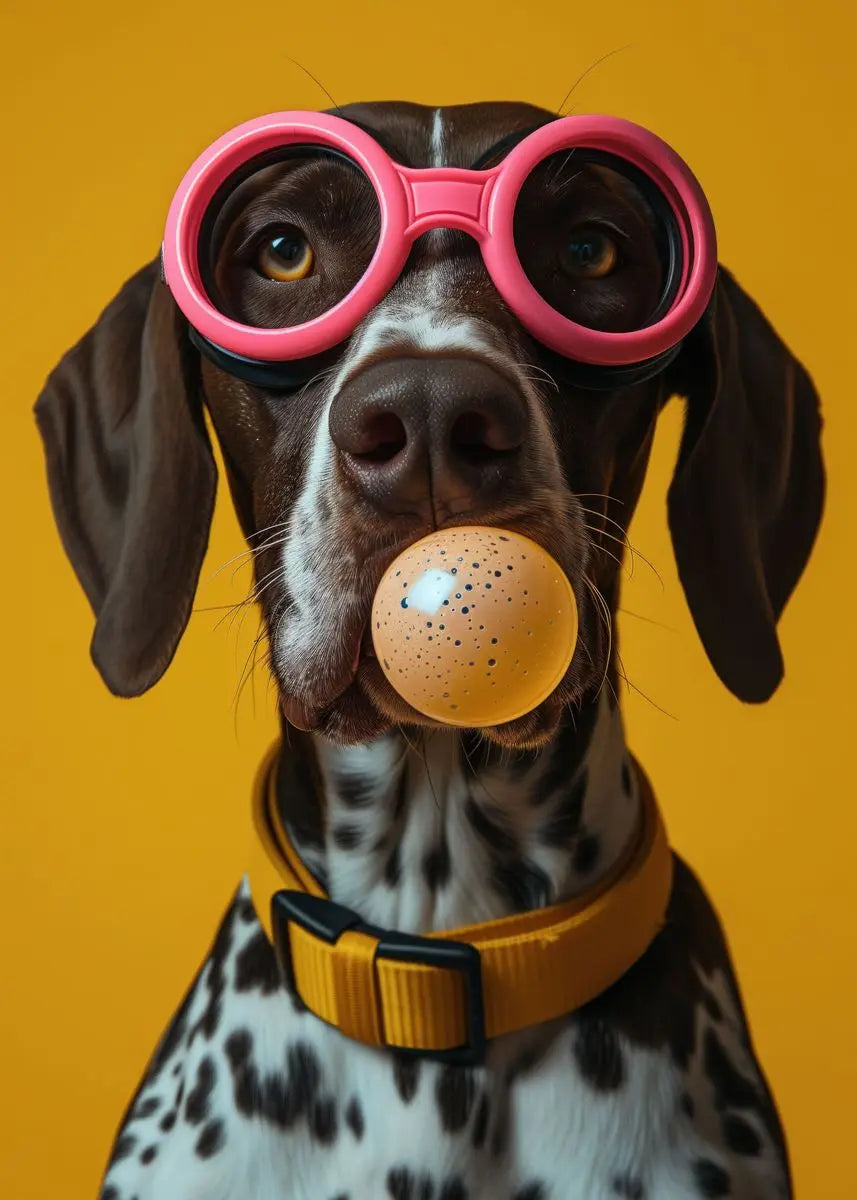 Colorful Dog Sunglasses Canvas Wall Art - Light Grey / 20x30cm No Frame - Posters