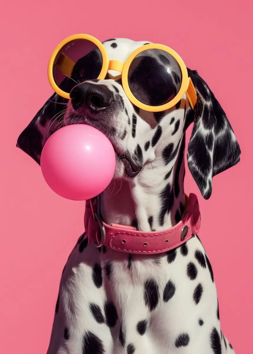 Colorful Dog Sunglasses Canvas Wall Art - MULTI / 20x30cm No Frame - Posters