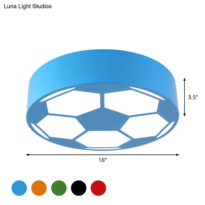 DecorBites™ Colorful Football Flushmount Children's LED Ceiling Light with Acrylic Shade