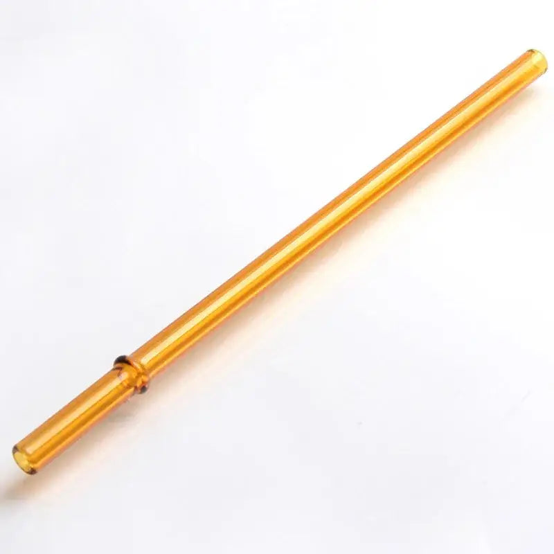 Golden translucent decorbites glass bent straw with smooth cylindrical design and slight bend for reusable drinking use