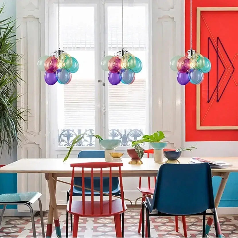 Colorful glass bubble chandelier pendant light with balloon shapes for living room decorbites pendant light