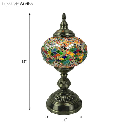 Colorful Glass Desk Lamp: Traditional Task Lighting for Living Room