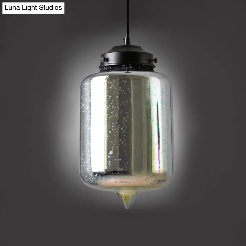 Colorful Glass Pendant Lamp with Chrome LED, Modern 3-D Design, Hanging Ceiling Lighting