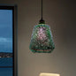 Colorful Glass Pendant Lamp with Chrome LED, Modern 3-D Design, Hanging Ceiling Lighting