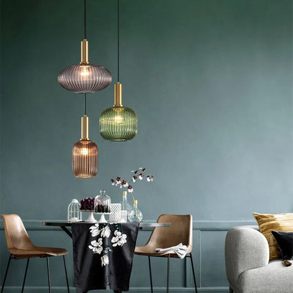 Colorful Glass Pendant Lights for Retro Style