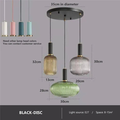Colorful Glass Pendant Lights for Retro Style