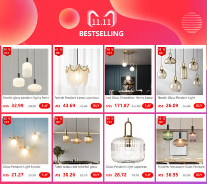 Colorful Glass Pendant Lights for Retro Style